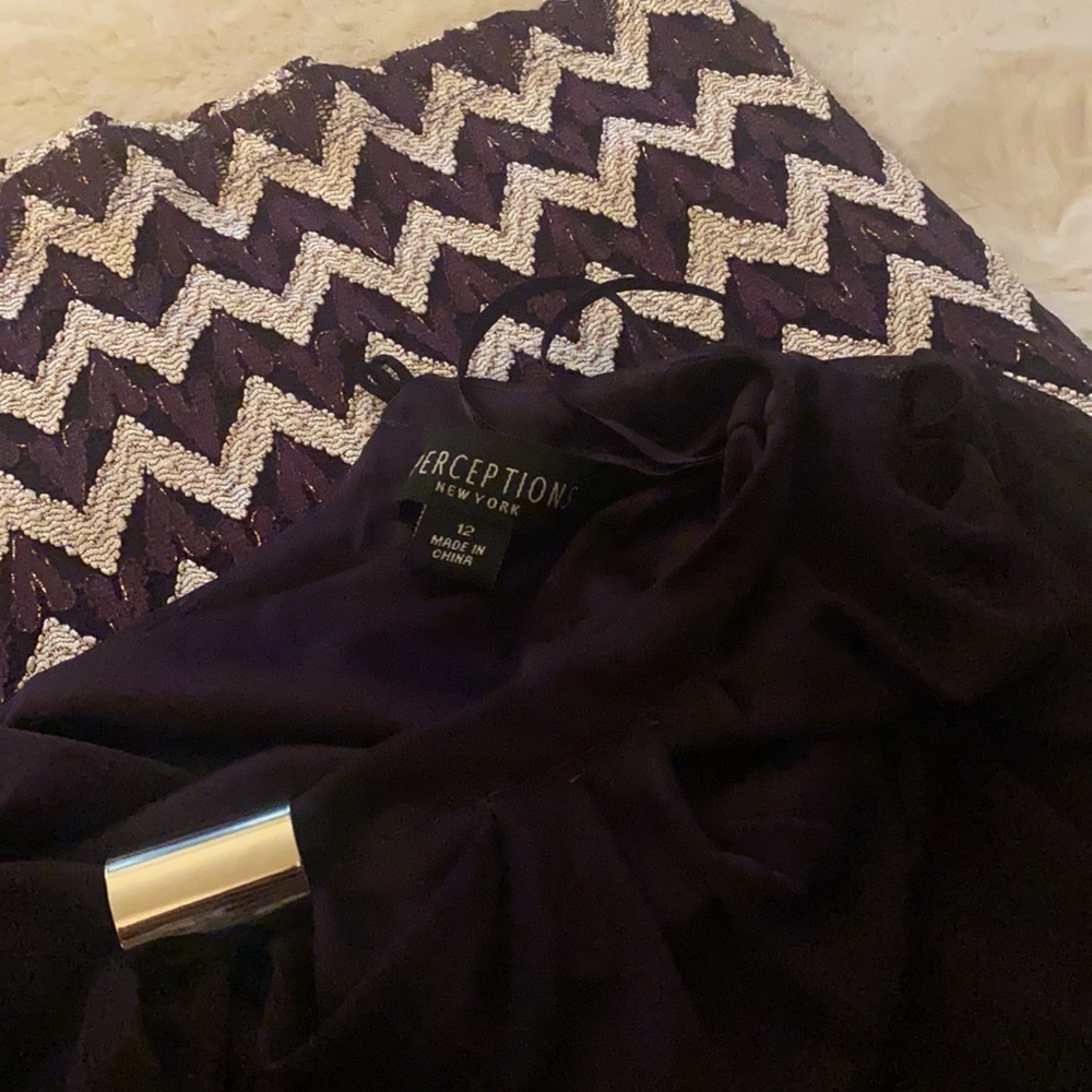 Perceptions NewYork purple chevron dress - Picture 2 of 2